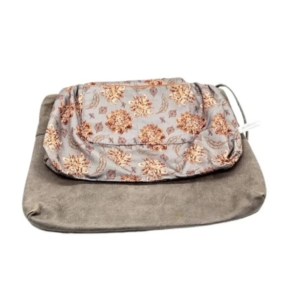 Hobo Taupe Suede Leather Tote Bag